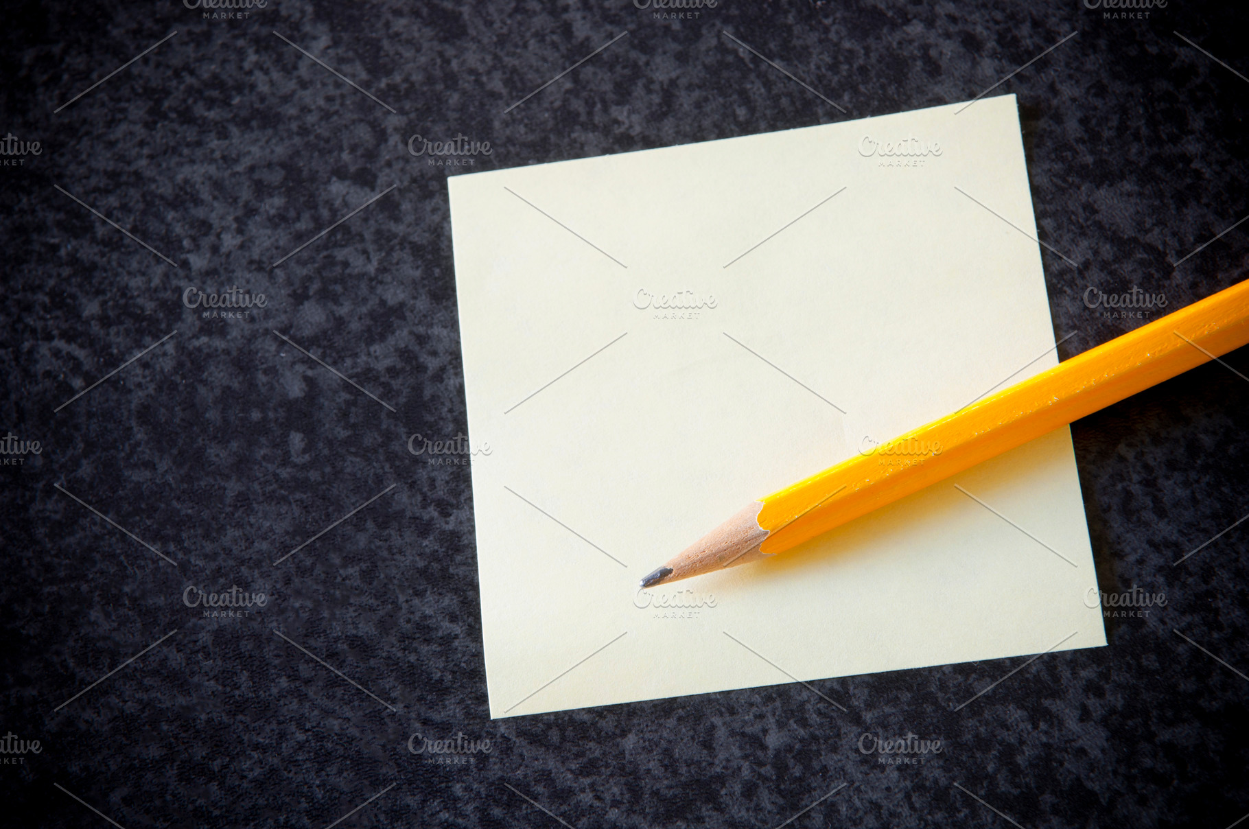 Yellow Sticky Note And Pencil, a Business Photo by THP Creative