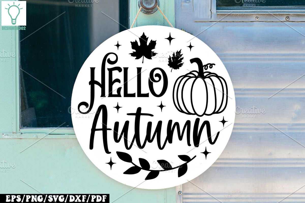 Fall Round Door hanger SVG Bundle, a Graphic by Designer302 (Photo 12 of 23)
