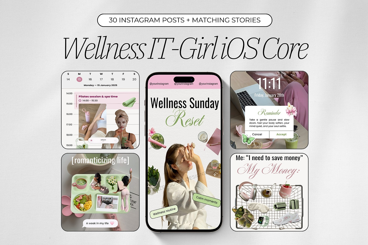 Wellness IT-Girl iOS Core Instagram, a Social Media Template by ZenSocialDesigns (Photo 1 of 9)