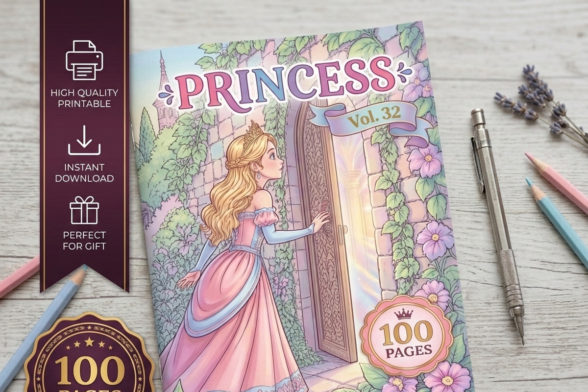 Magical Princess Coloring Book Vol32, a Person Illustration by ikarifq shop (Photo 1 of 7)