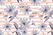Flowers & stripes - Cards & Patterns, a Decorative Illustration by ClipartMuchLove (Thumbnail 12 of 13)