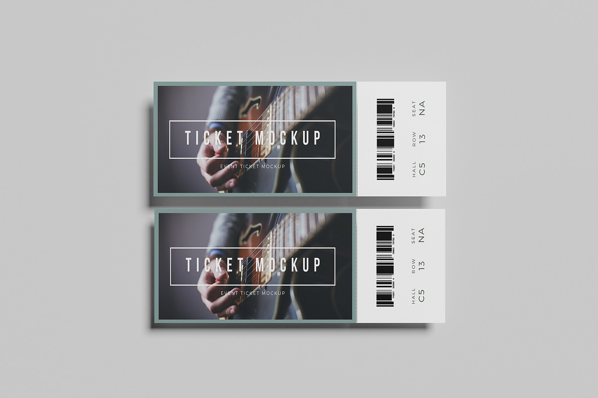 Event Tickets Mockup Set, a Print Template by Akaimockup (Photo 3 of 9)