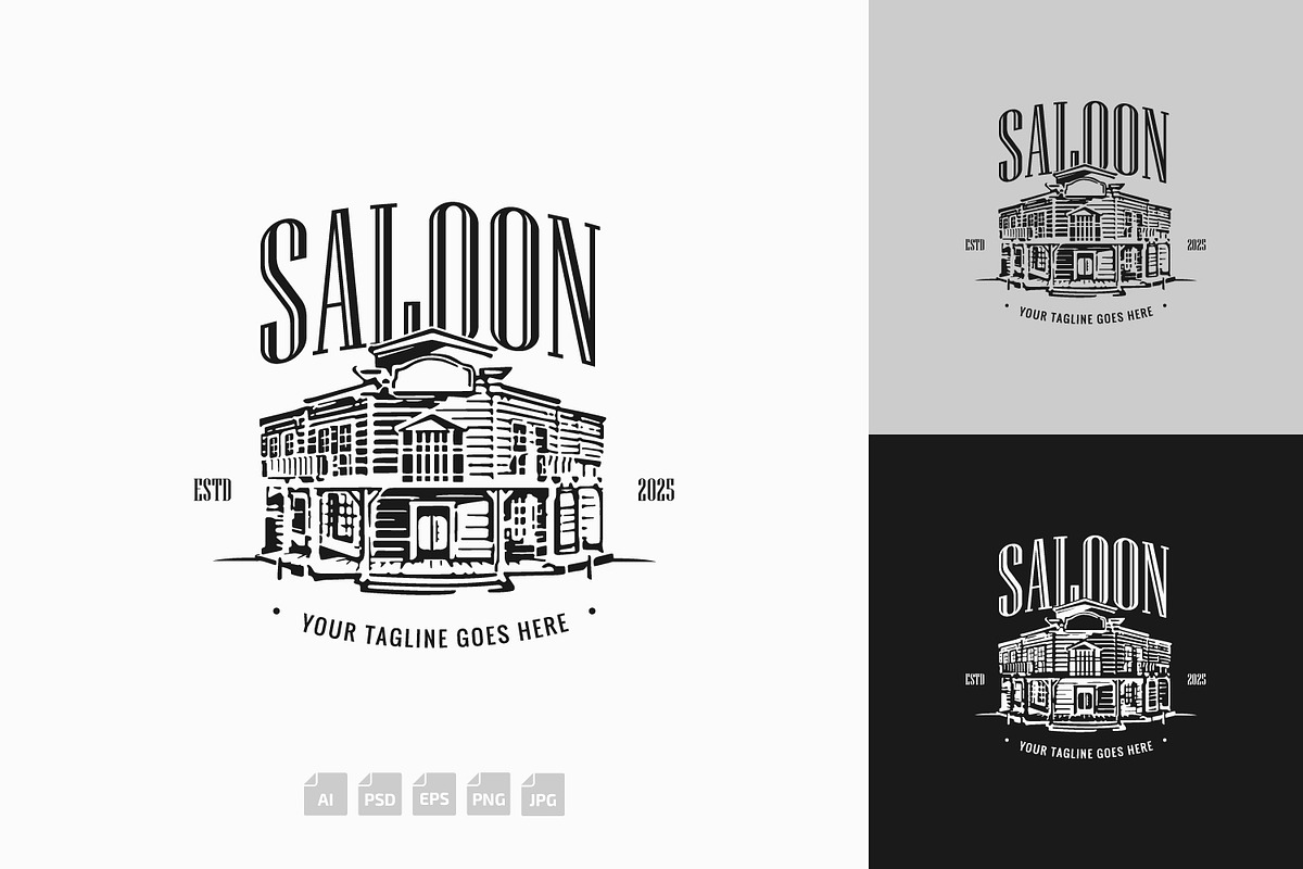 Saloon Bar Wild West Vintage Logo