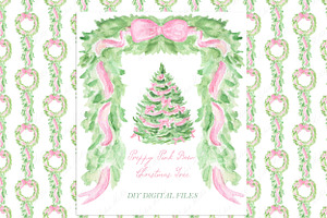 Preppy Pink Bow Christmas Tree