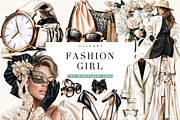 Fashion Girl Clipart Bundle, a Person Illustration by BusyDaydesign (Thumbnail 1 of 9)