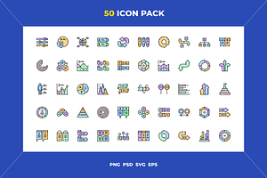 Arrows and infographic icons, an Outline Icon by Wencory
