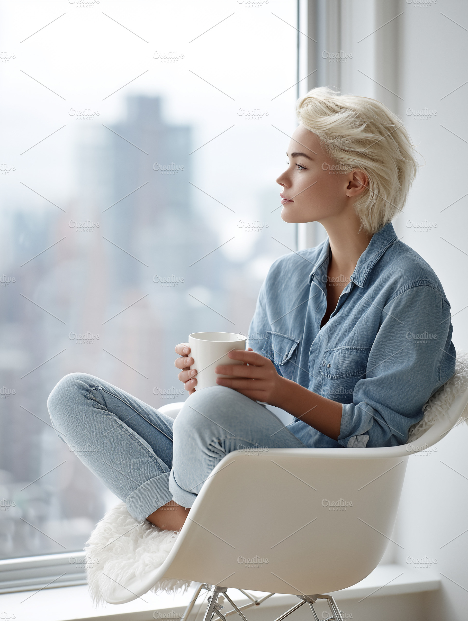 Minimalist portrait of a young woman, a Person Photo by MistyDay