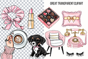 Glamour Girl Glam Clipart Pink png, a Decorative Illustration by Paper Artsthetics (Thumbnail 2 of 6)