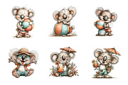 Whimsical summer koalas clipart, an Illustration by SinaCreation (Thumbnail 3 of 9)