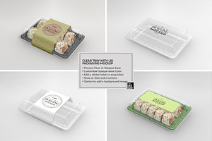 Clear Tray With Lid Packaging Mockup