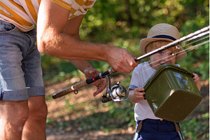 Father and little son walking, a Person Photo by HalfPoint