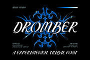 Dromber - Experimental Tribal Font, a Sans Serif Font by Drizy (Thumbnail 1 of 10)