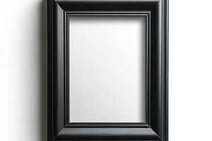 Black picture frame on white backgro, an Abstract Photo by Pixeness Studio