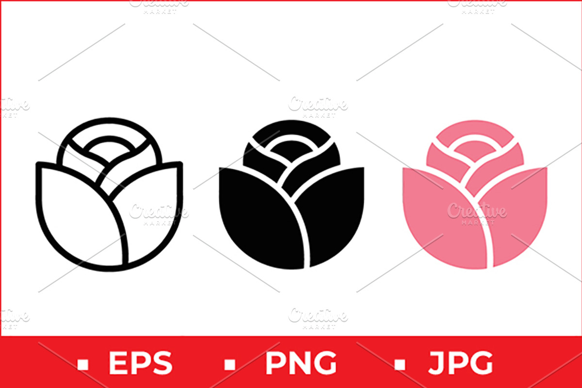 Rose Flower Vector Design, a Solid Icon by Artonix (Photo 1 of 2)