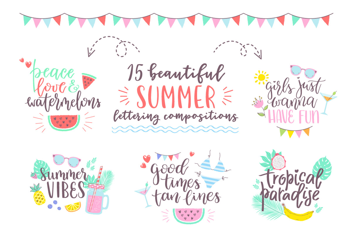 Summer Vibes Design Pack, a Decorative Illustration by Yuzach (Photo 5 of 13)