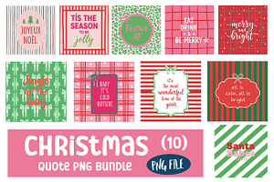 Christmas Quote PNG Bundle, an Illustration by CreationArt