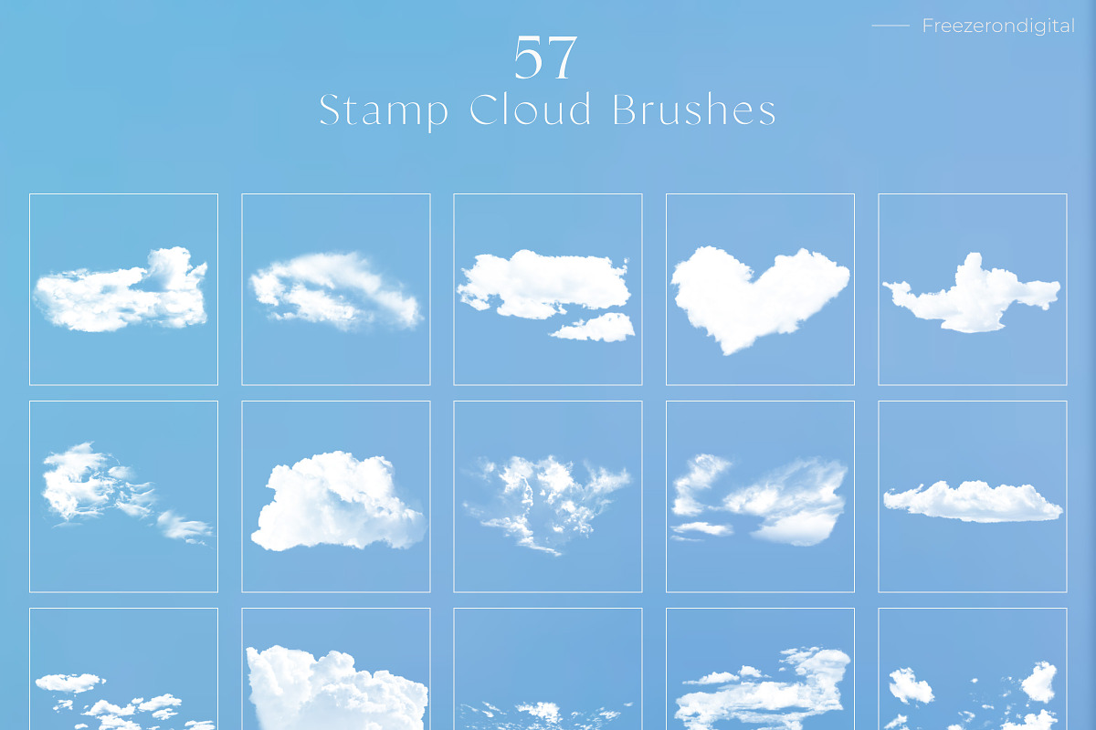 Cloud Procreate Brushes, a Brush Add-On by Freezerondigital