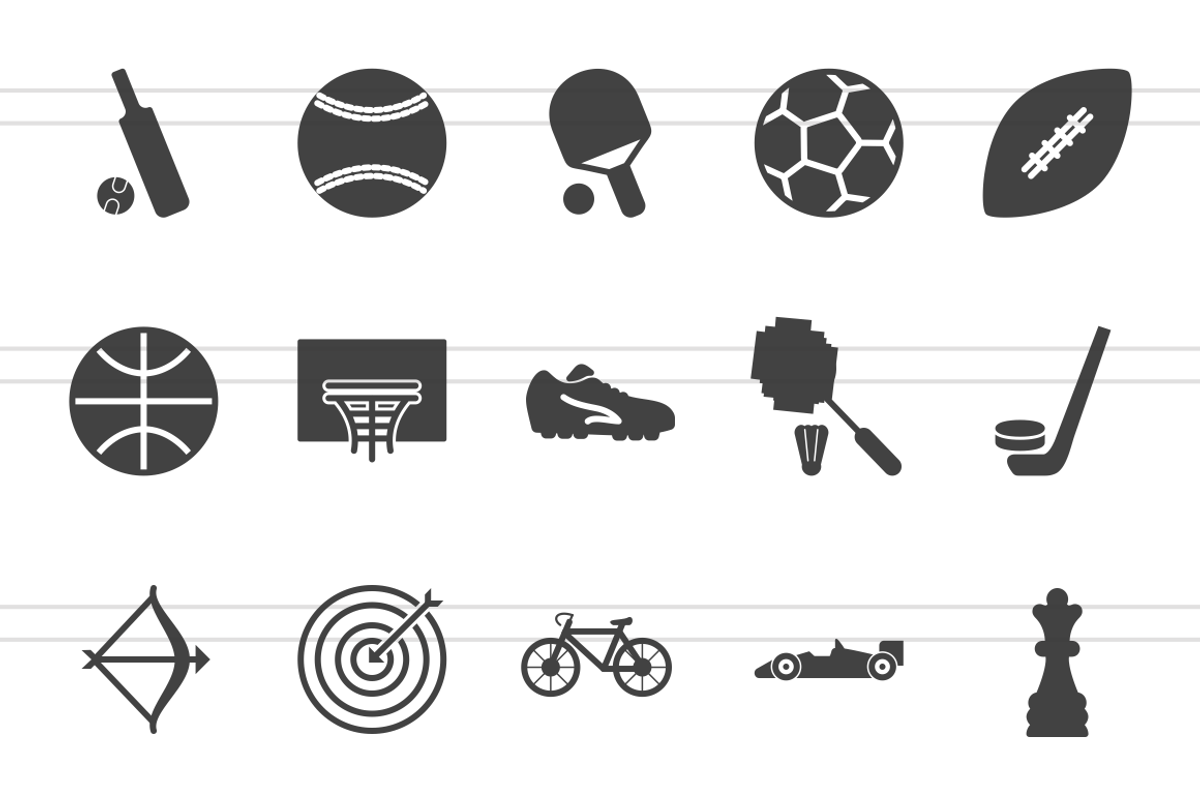 50 Sports Glyph Icons preview 2