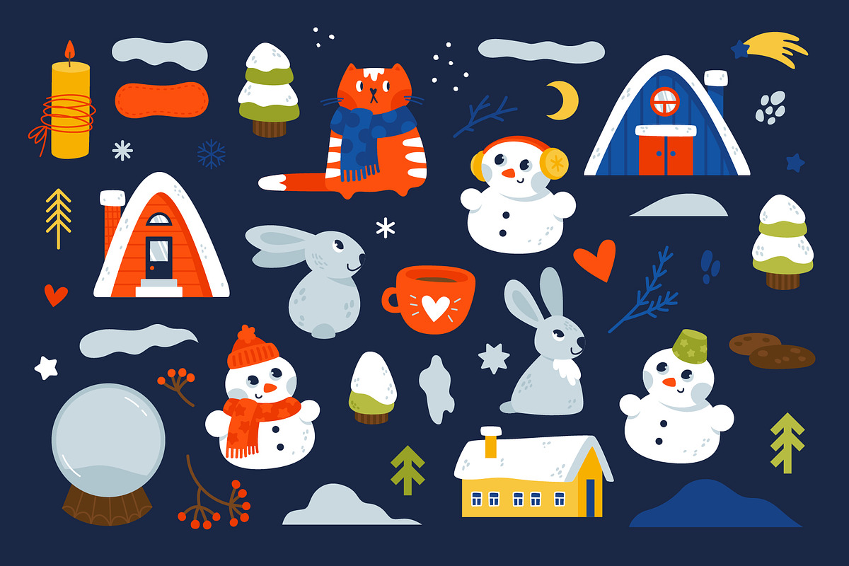 Jolly Winter | Vector collection, a Seasonal Illustration by katieromanoff_art (Photo 2 of 12)
