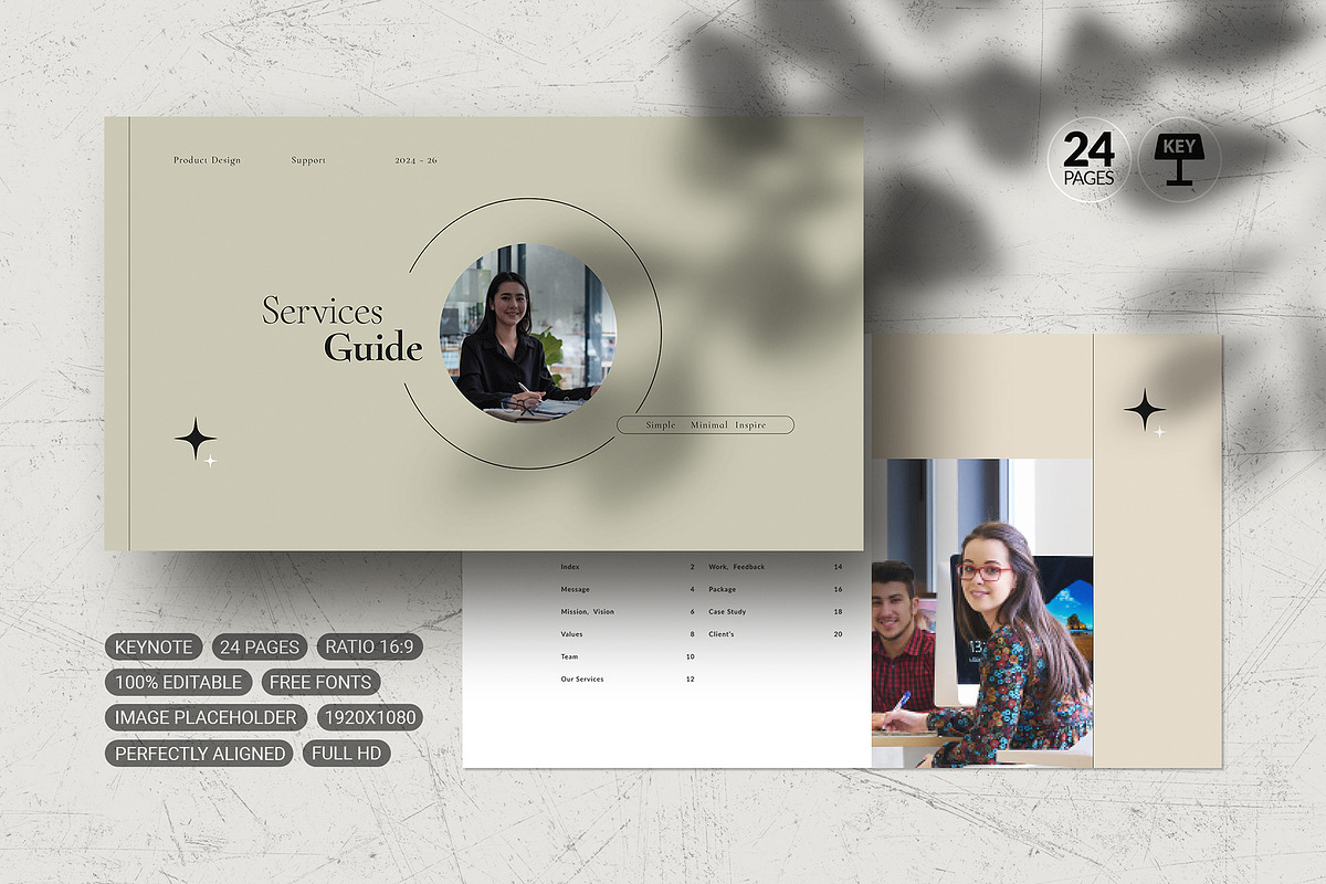 Services Guide Keynote Template, a Presentation Template by White Graphic (Photo 1 of 7)