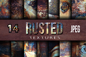 14 Rusted textures set.