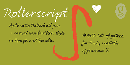 Rollerscript, a Handwritten Font by G-Type