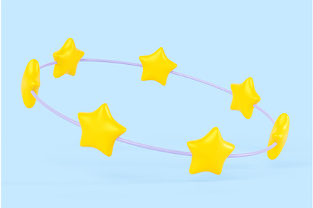 Cartoon dizzy stars 3d render icon, an Object 3D Model by Marozhkastudio