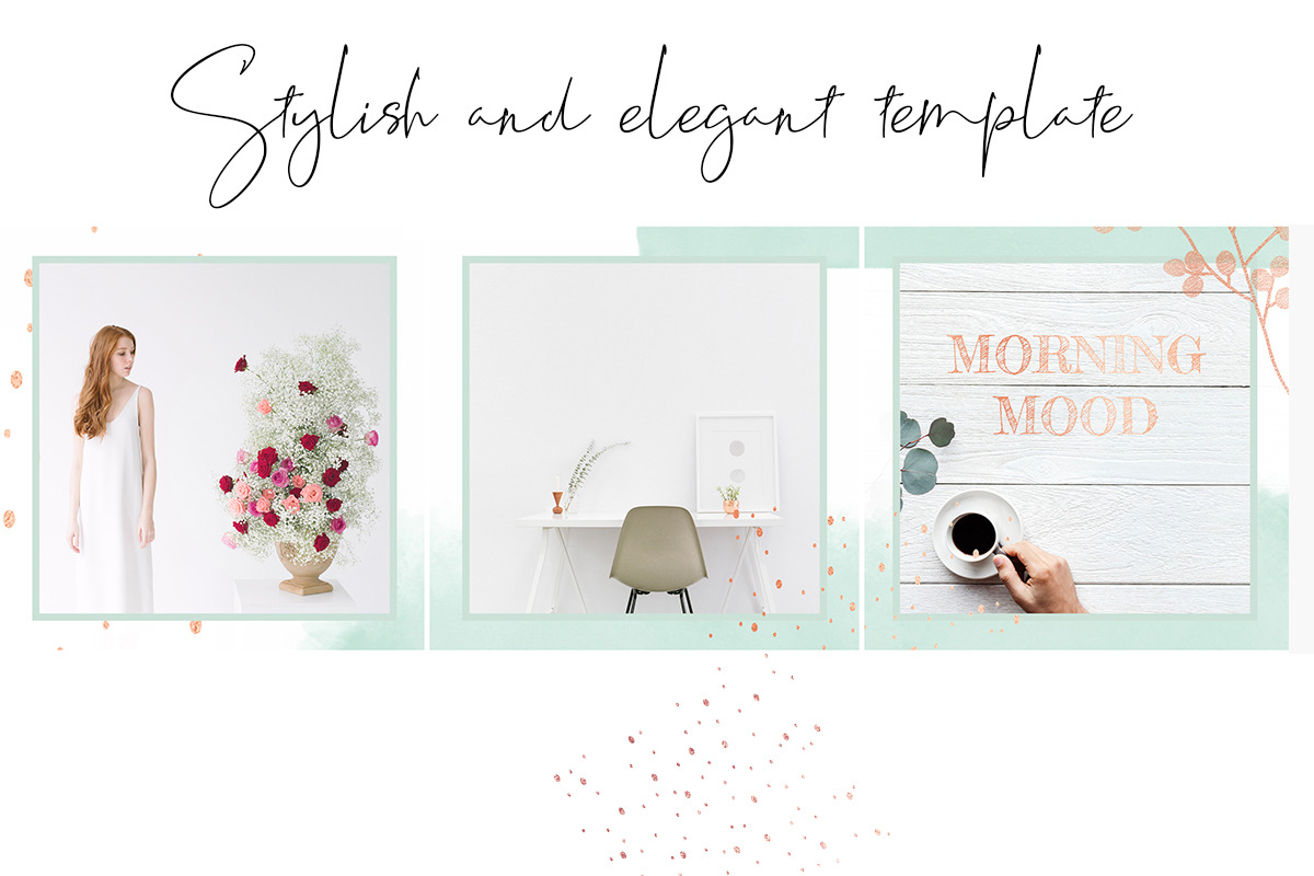 Instagram Post Template Mint Rose, a Templates & Theme by Bumblebee (Photo 3 of 5)