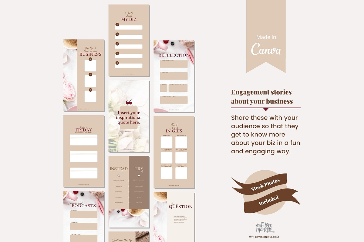 30 Instgram Stories Canva Templates, a Social Media Template by With Love Monique (Photo 6 of 10)