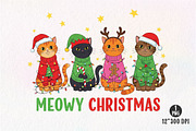 Meowy Christmas Cat Subllimation Png, an Illustration by Dream Creation (Thumbnail 1 of 5)