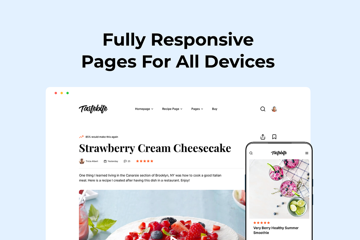 Tastebite - Food Recipes Template, a HTML Template by Fabrx Design (Photo 3 of 6)