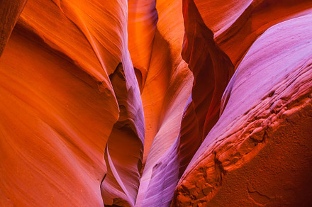 Bright red and orange Antelope Canyon, a Nature Photo by kavram