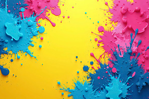 Energetic Color Splash With Drip Pai, a Photo by LOGOCREATIVE