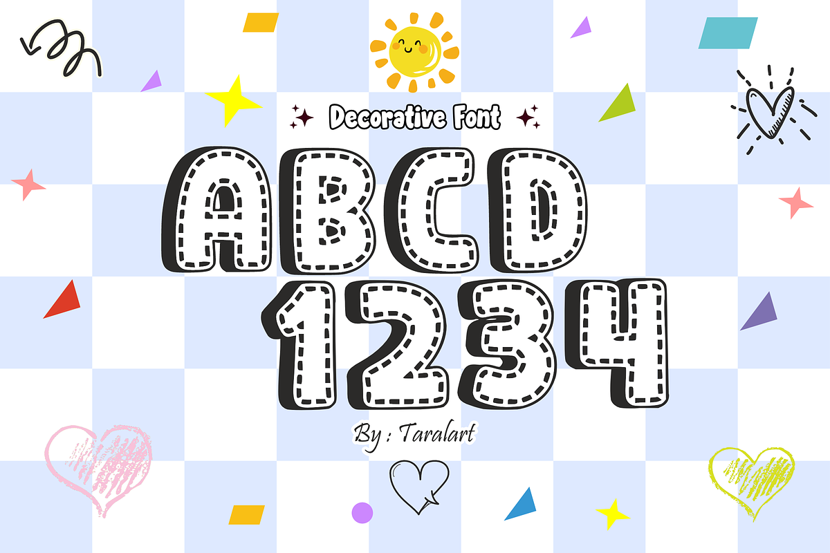 EMBROIDERY CHARM - Stitched Font, a Sans Serif Font by KiddoGlyphs Studio (Photo 3 of 3)