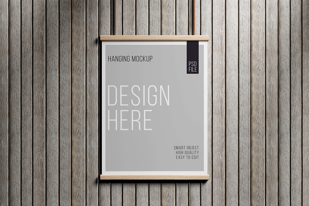 Hanging Poster Mockup, an Advertising Mockup by Artlogs (Photo 2 of 5)