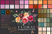 Watercolor Floral Bouquet Creator, a Decorative Illustration by whiteheartdesign (Thumbnail 1 of 11)