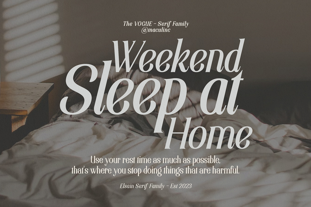 Elsain - Serif Font (16 Fonts), a Serif Font by Maculinc Type (Photo 11 of 11)