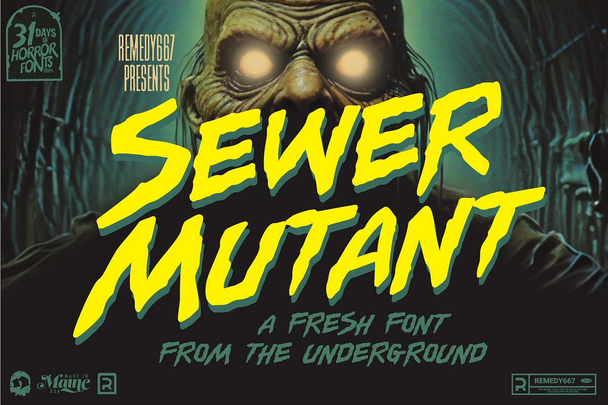 Sewer Mutant - Spooky Comic Font, a Handwritten Font by Remedy667 (Photo 1 of 6)