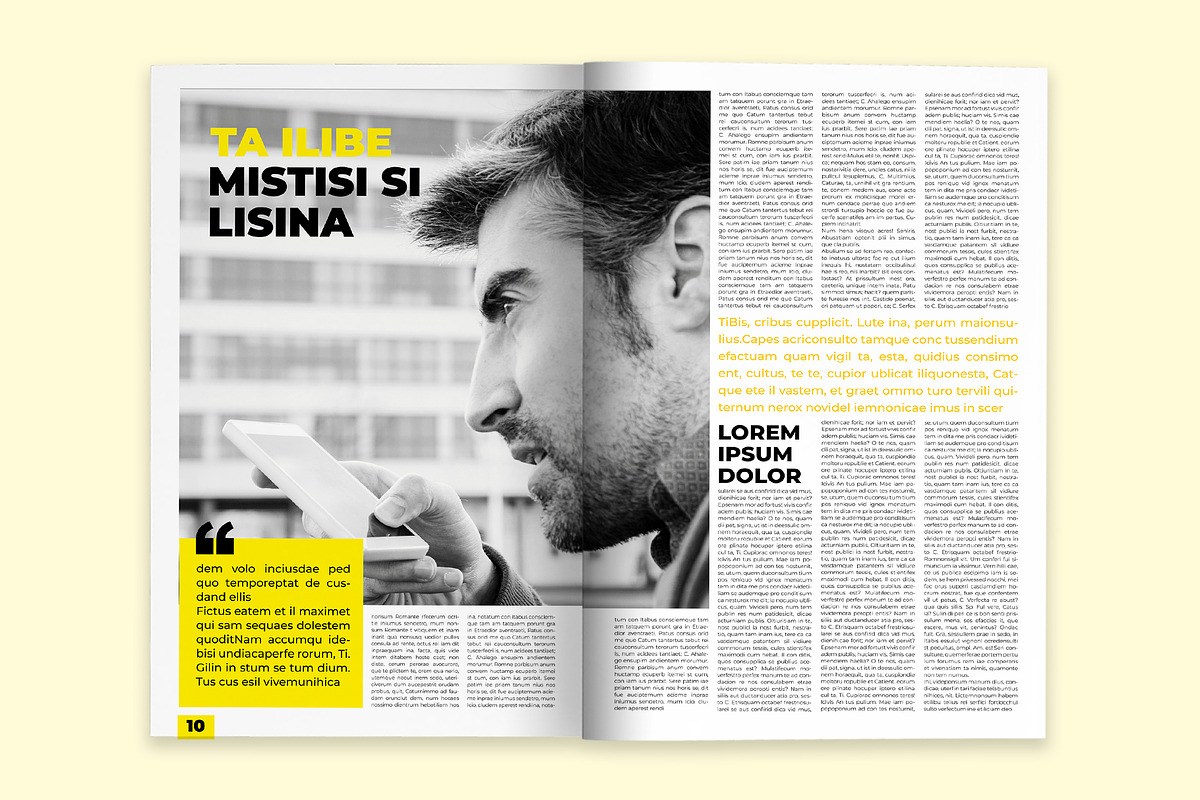 Modern yellow newspaper, a Magazine Template by McLittle Stock