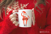 Happy Santa Claus. Christmas clipart, a Decorative Illustration by UlitkaStudio (Thumbnail 8 of 10)