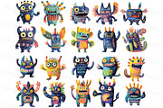 Cartoon monster stickers PNG set, an Animal Illustration by Bubert Art (Thumbnail 1 of 6)