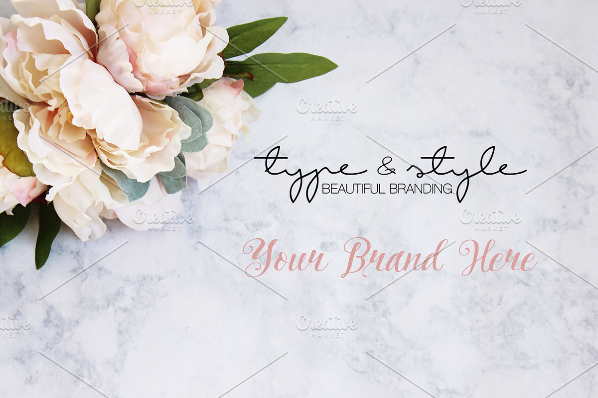 Desktop | Styled Peonies Stock Photo, a Product Mockup by Type & Style