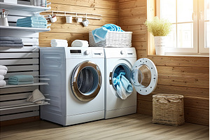 Modern laundry room featuring white, an Architecture Photo by Ungvar Studio