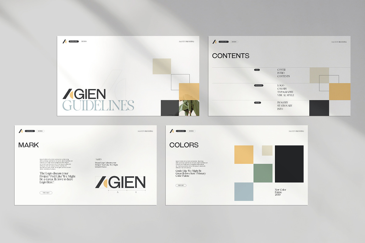 Agien Brand Guidelines Template, a Presentation Template by evgenystudio