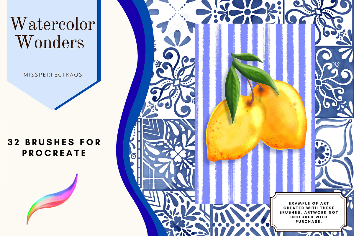 Watercolor - 32 Procreate Brushes, a Brush Add-On by MissPerfectKaos (Photo 5 of 9)