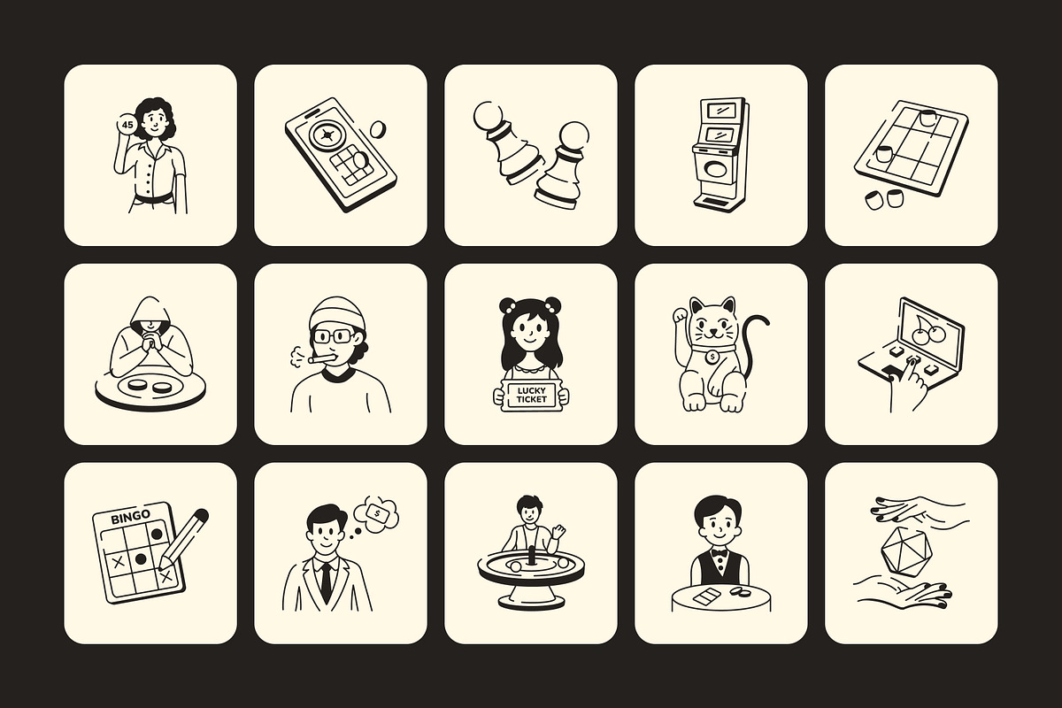 Animated Lotto Game Doodle, an Outline Icon by Vectors Market (Photo 4 of 5)