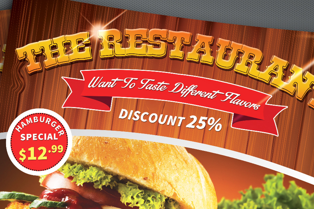 Restaurant Flyer 01, a Flyer Template by fatihakdemir (Photo 3 of 3)