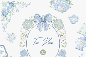 Tea Clipart Set, a Decorative Illustration by Pati Paints