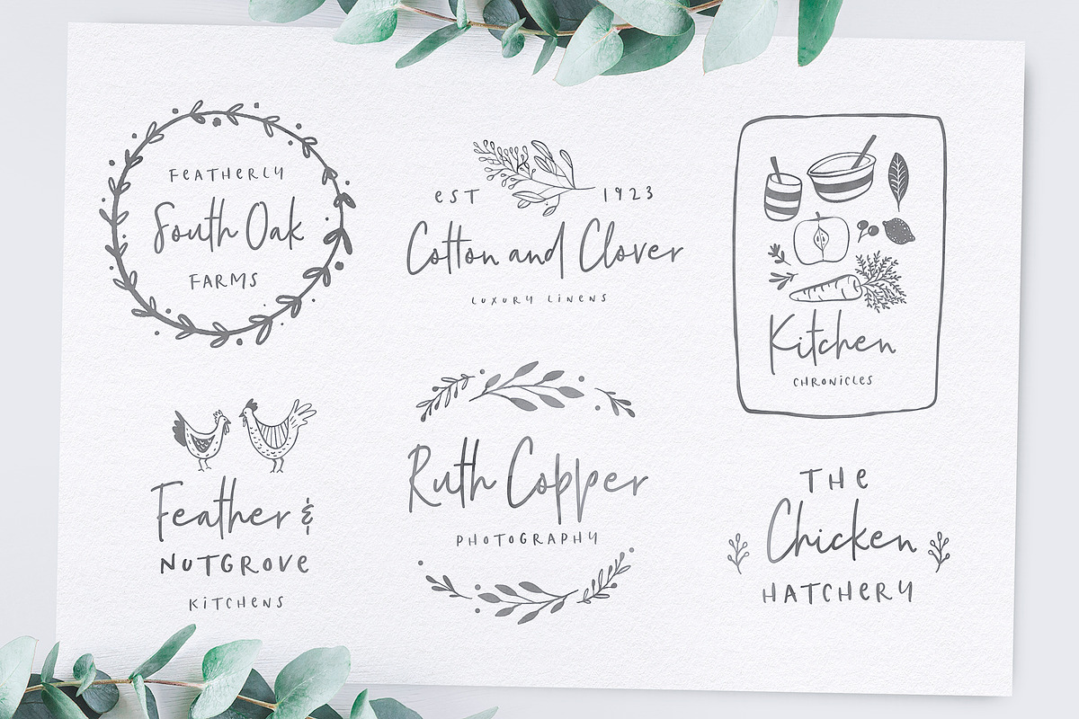 Poppit & Finch Fonts & Illustrations, a Script Font by Nicky Laatz (Photo 11 of 14)