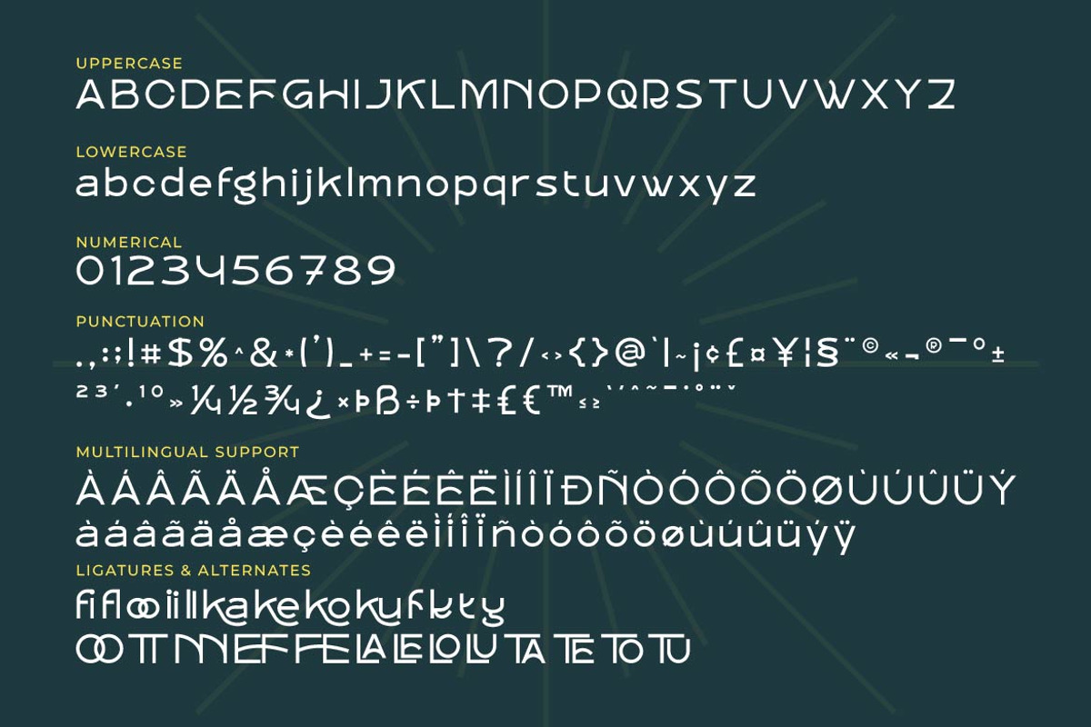 Kotorogo – Art Deco Display Typeface, a Sans Serif Font by Artiveko (Photo 2 of 8)